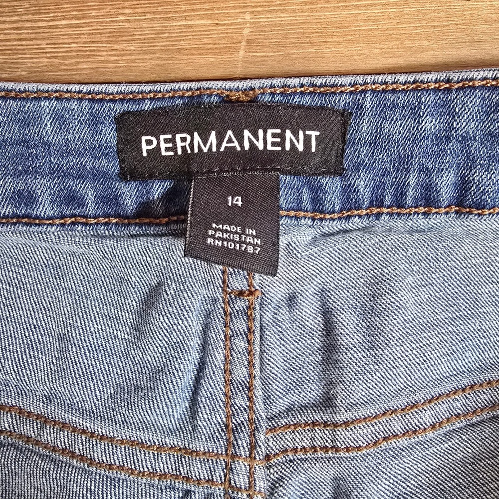 PERMANENT‎ Women's Blue Denim Utility Cargo Pants Size 14 - Picture 7 of 9